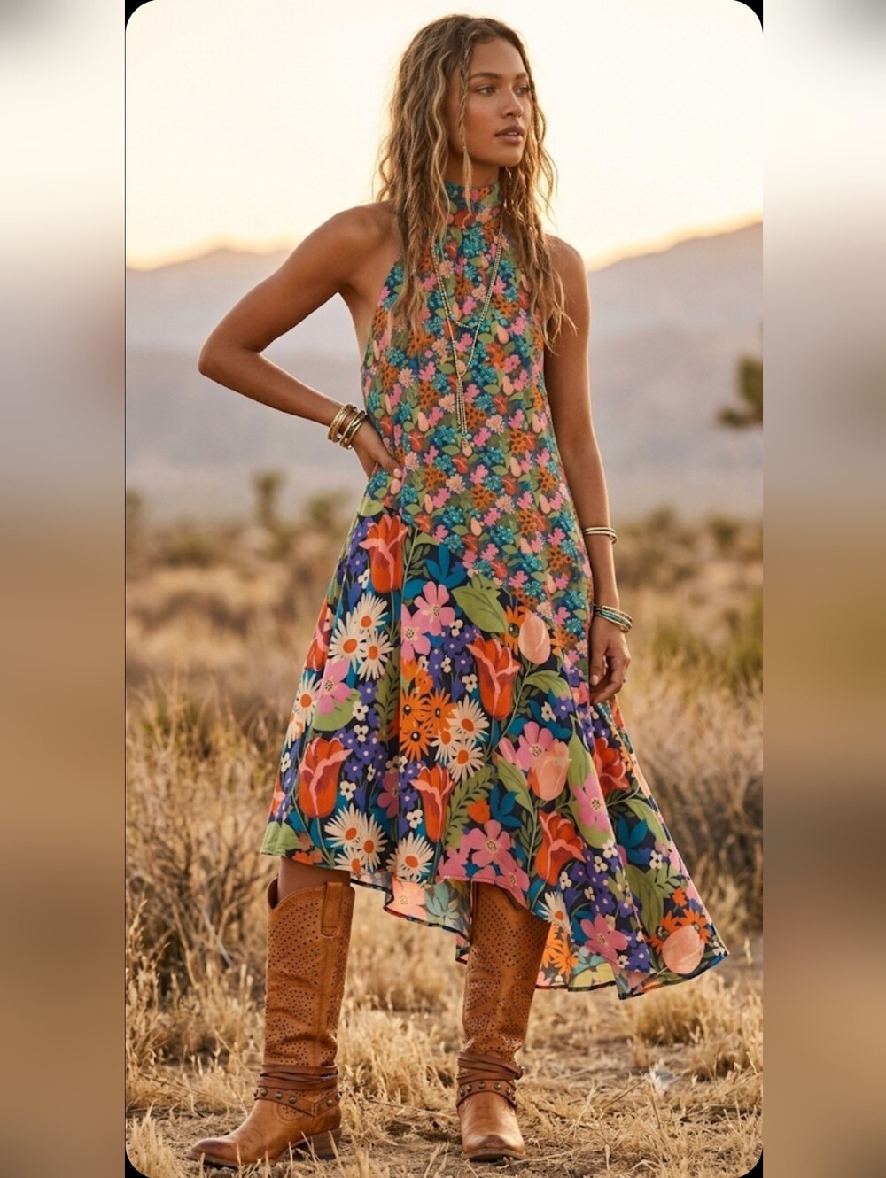 Anthropologie Boho Silk Floral Dress Maxi XS Resort Whimsical Dopemine